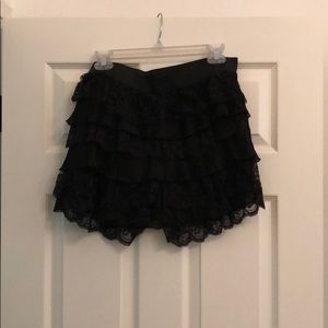 Black lace mini skirt/shorts
